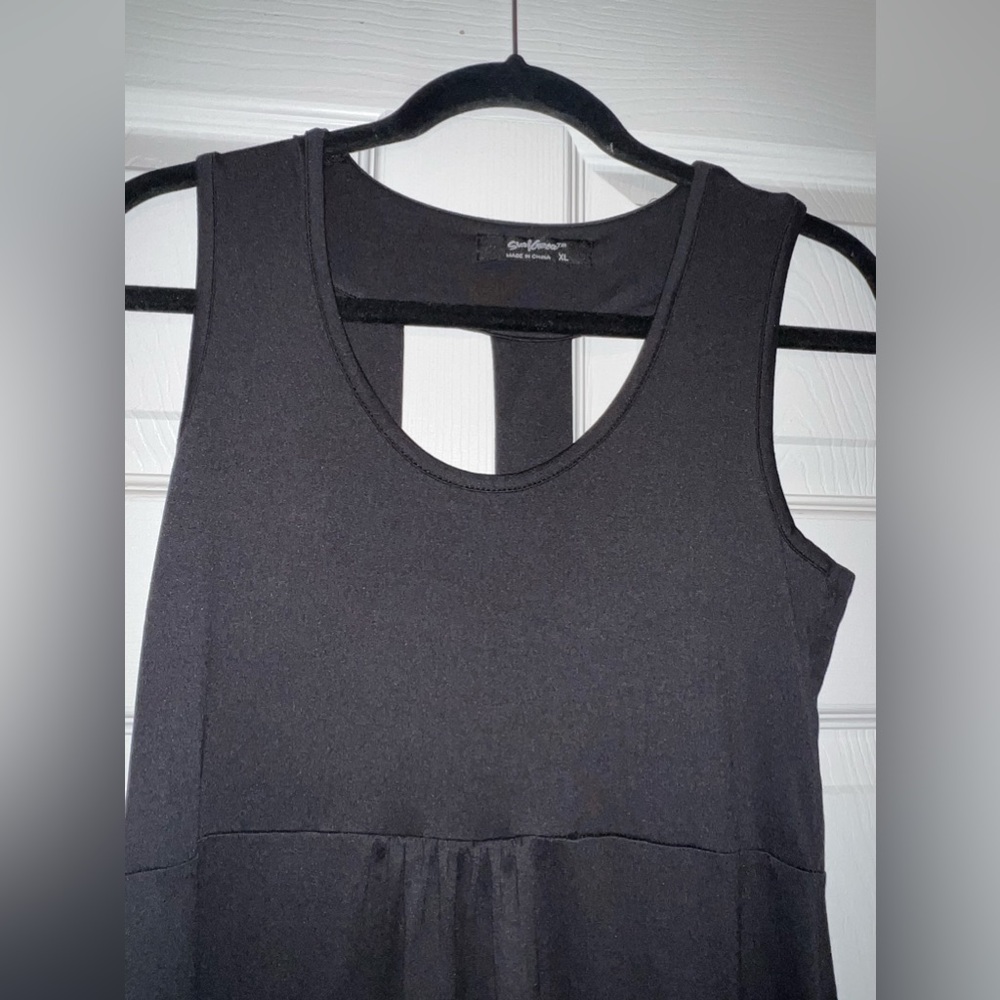 Surfers Black Triple Back Strap Midi Dress Size XL EUC